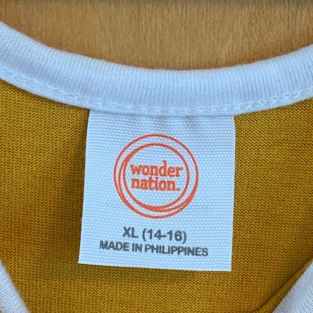 (K250) NWT Wonder Nation Girls XL (14-16) Mustard w/white Trim Romper - Picture 3 of 9